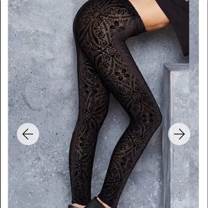 Blackmilk - Black Burned Velvet Leggings - Limited - Size M